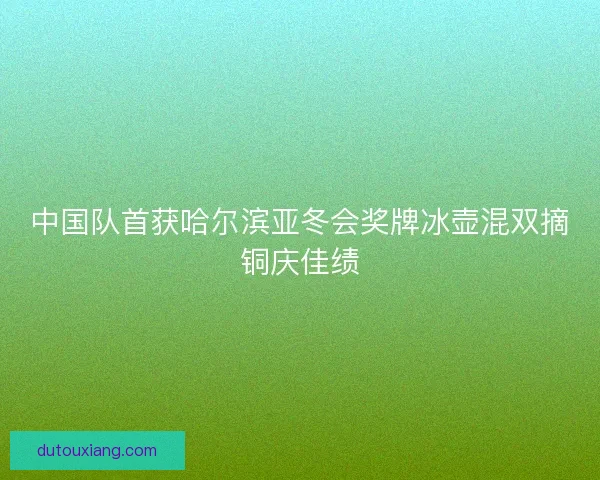 中国队首获哈尔滨亚冬会奖牌冰壶混双摘铜庆佳绩